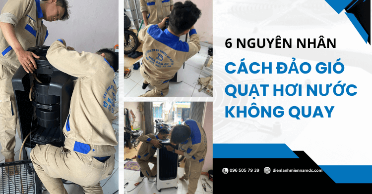 Cánh đảo gió quạt hơi nước không quay